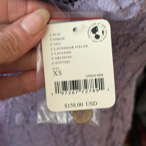 NWT Free People Lavender Shayla Crochet Lace Bodycon Mini Dress - Picture 3 of 5